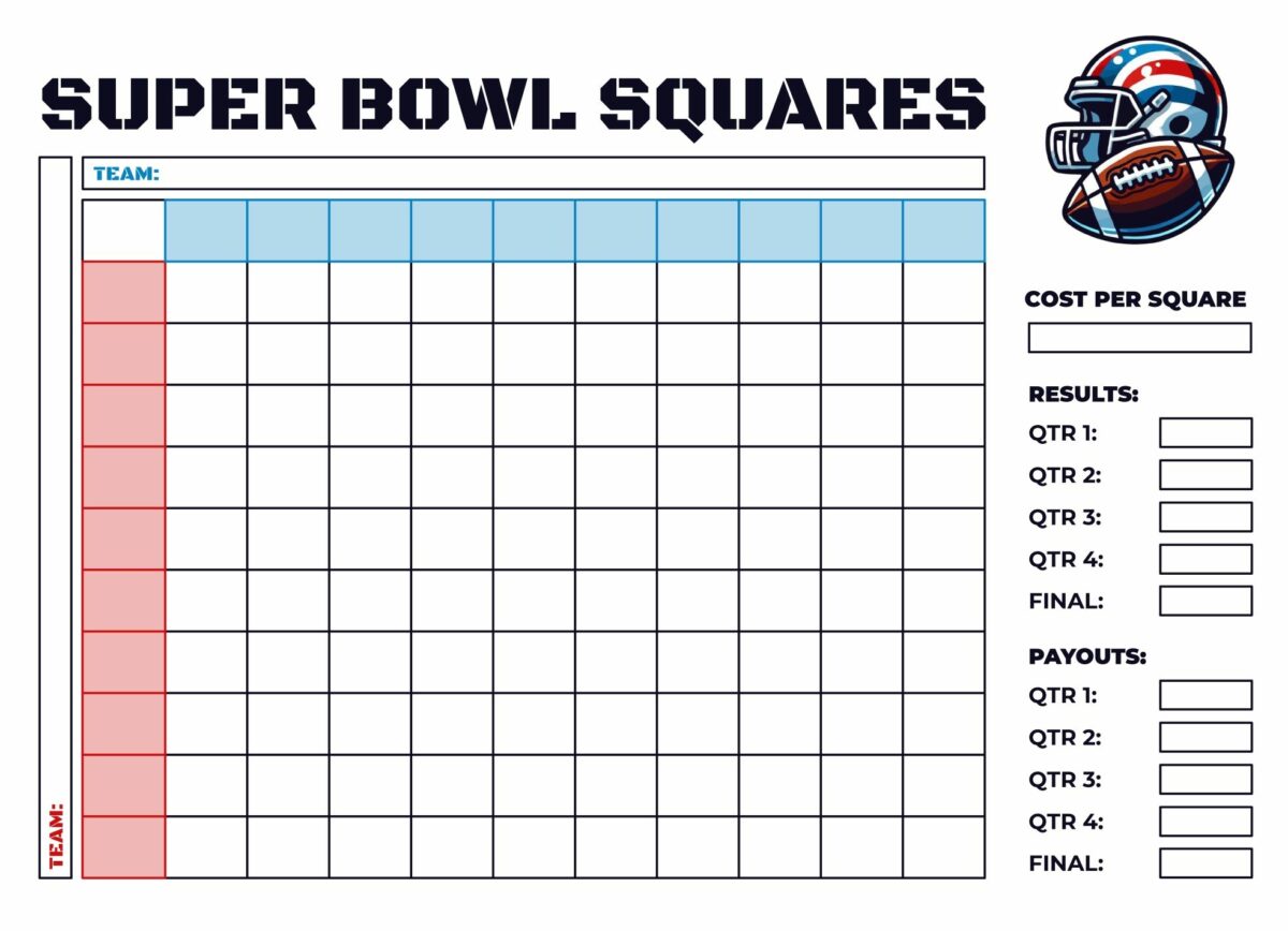 SUPER BOWL SUNDAY SQUARES